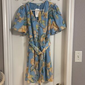 Jade Blue Floral Dress